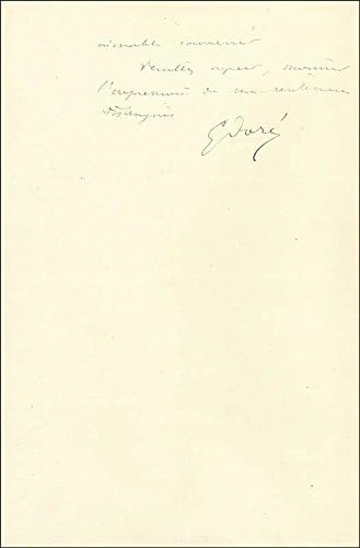Paul Gustave Dore-01/17/1871 İmzalı İmza Mektubu