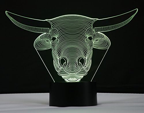 Sığır 3D gece ışık 7 renk LED dokunmatik masa masa lambaları enerji tasarrufu ışıkları moda yaratıcı ev dekorasyon hediye