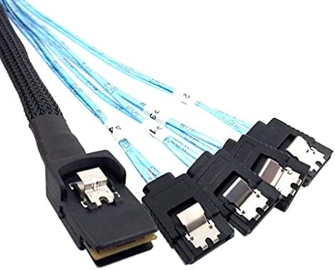 Konnektörler CYDZ Mini SAS 4i SFF 8087 36 P 4 SATA 7 p Dahili sabit Disk Sürücüsü Kablosu 10 Gbps 1m - (Kablo Uzunluğu: Diğer)
