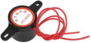 X-DREE AC 220 V 2 Tel Endüstriyel Sürekli Ses Elektronik Alarm Buzzer Siyah (Cicalino elettronico di allarme acustico continuo
