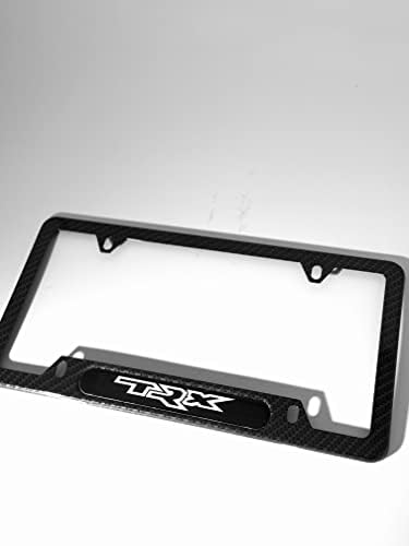 Mesport Karbon Fiber Stil Paslanmaz Çelik Pas Ücretsiz TRX T-Rex Plaka Kapak Çerçeveleri Tutucu ile Uyumlu RAM TRX (1 CB)