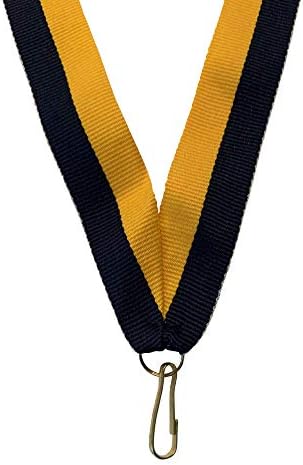 Geçmeli Klipsli Madalyalar için Lacivert ve Altın Boyun Kurdeleleri Düz Kordon Ödülü (10'lu Paket)