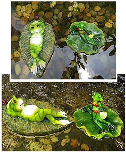 LIUSHI Yapay Kurbağa Su Yüzen Çiçekler Gölet Tankı Hayvan Süs Reçine Balık Akvaryum Dekorasyon, A + 16 × 14×9 cm