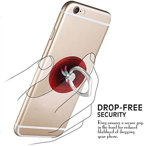 Yusufçuk Kırmızı Arka Plan Üzerinde Cep Telefonu Halka Tutucu 360 Derece Dönen Parmak Yüzük Standas Cep telefonu Braketi