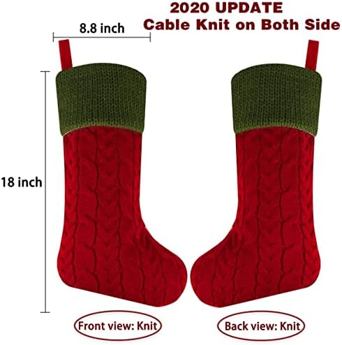 Libay 12 Paket 9 Mini Noel Çorap Seti, 3 Paket 18 Büyük Boy Kablo Örgü Örme Noel Çorap Hediye Kartı Çanta Tutucular, Noel Ağacı