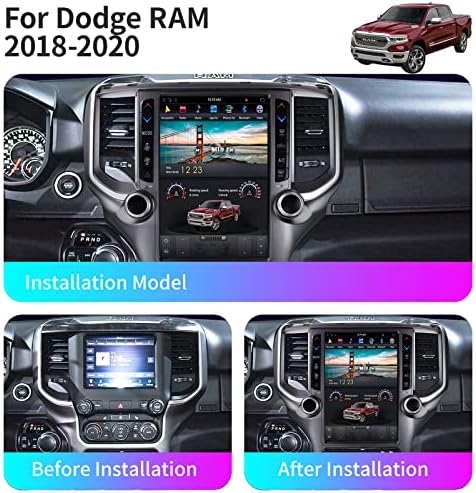 Dodge RAM için Carplay 12.1 inç HD GPS Navigasyon Sistemi Ana Ünite Radyo Stereo Autoradio ile Android Oto / Apple CarPlay /