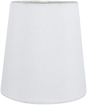 Meriville 6 Adet Beyaz Sahte İpek Klipsli Avize Abajur Seti, 3,5 inç x 4,5 inç x 4,5 inç