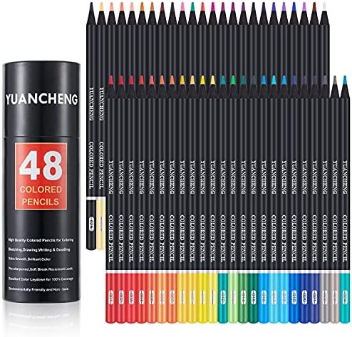 YUANCHENG 48-Renk Renkli Kalemler için Yetişkin Boyama Kitapları, Yumuşak Çekirdek, Sanatçı Eskiz Çizim Kalemler Sanat Zanaat