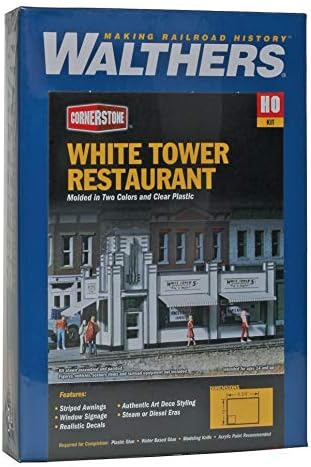 Walthers, Inc. Beyaz Kule Restoran Seti, 4-5 / 8 X 3 X 2-7 / 8 11,8 X 7,6 X 7,3 cm