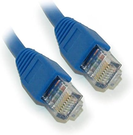 MyCableMart 100ft Cat5E Ethernet RJ45 Yama Kablosu, Telli, Snagless Önyüklemeli, Mavi