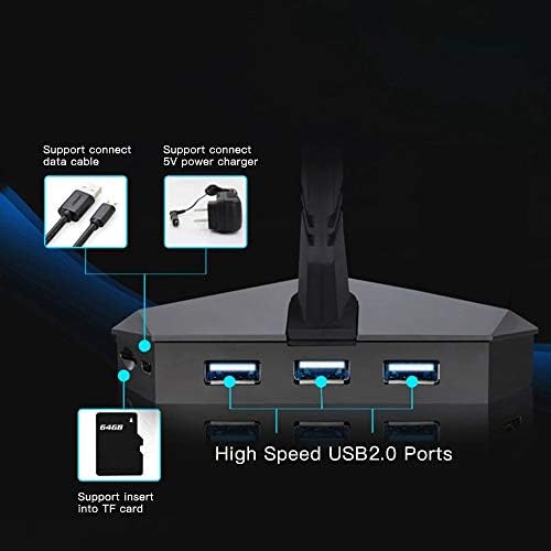 SLSFJLKJ led ışık 3-Port Bungee USB Hub Splitter SD kart okuyucu Fare kelepçe USB 2.0 Veri oyun HUB