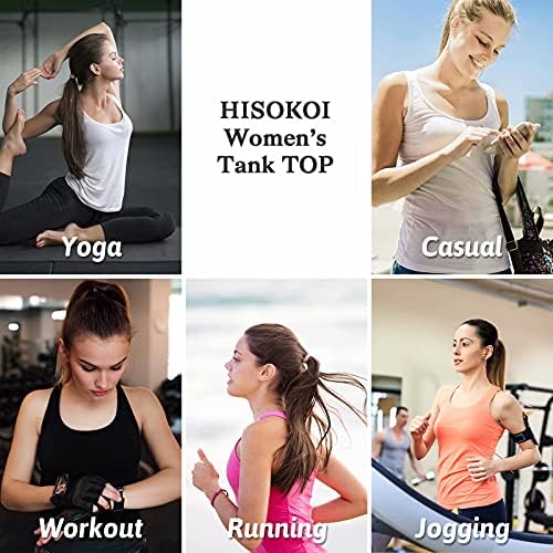 HİSOKOİ Egzersiz Tankı Üstleri Kadınlar için Kolsuz Racerback Gevşek Fit Yoga Tops