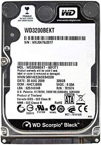 Western Digital WD3200BEKT 320.0 GB 7.2 K SATA 2.5 3 Gbps Sabit Disk
