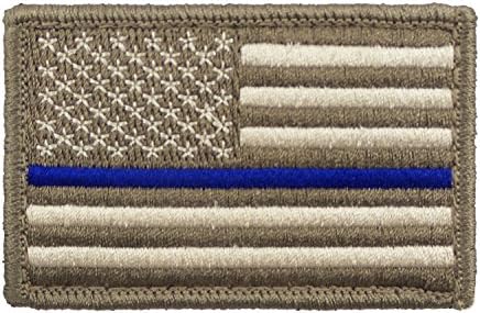 ABD Amerikan Ince Mavi Çizgi Polis Bayrağı Taktik Kanca ve Döngü Tam Işlemeli Moral Etiketleri Yama (Yeşil ve Siyah)