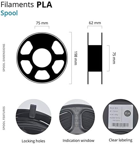 1 KG (2.2 lbs) 343 M, 3D Yazıcı PLA Filament,Doğruluk 1.75 mm + / -0.02 mm, Kauçuk Sarf Malzeme İçin Baskı (Renk: Koyu Mavi)