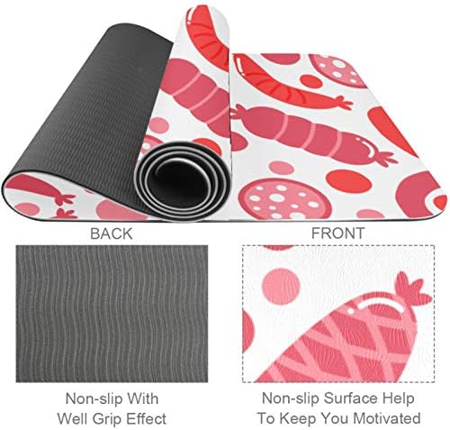 Unicey Sevimli Et Desen Yoga Mat Kalın Kaymaz Yoga Paspaslar için Kadın ve Kız egzersiz matı Yumuşak Pilates Paspaslar, (72x24